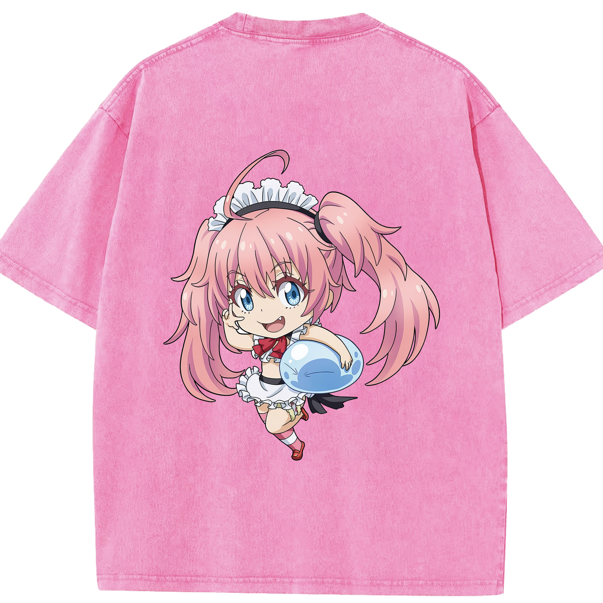 （画像用） 転スラ Regarding Reincarnated to Slime 綿100% ヴィンテージ風 半袖Tシャツ（背面プリント）